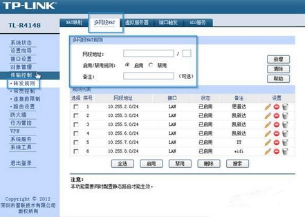 設(shè)置各個vlan配置的IP