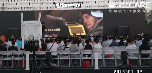 漢能全球首款太陽(yáng)能動(dòng)力汽車(chē)發(fā)布會(huì)現(xiàn)場(chǎng)的AP設(shè)備圖