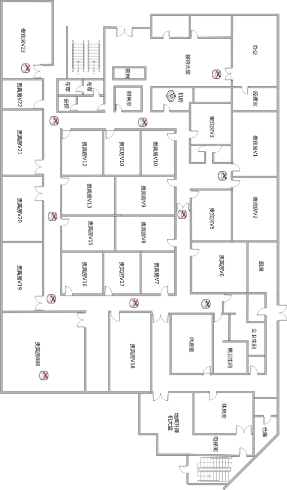 休閑會(huì)所無(wú)線網(wǎng)絡(luò)覆蓋點(diǎn)位設(shè)計(jì)圖1